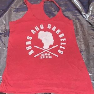 Red Buns and Barbells tank